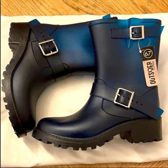 OUTSIDER BY SIXTY SEVEN INDIGO RUBBER RAIN… - Picture 2 of 10